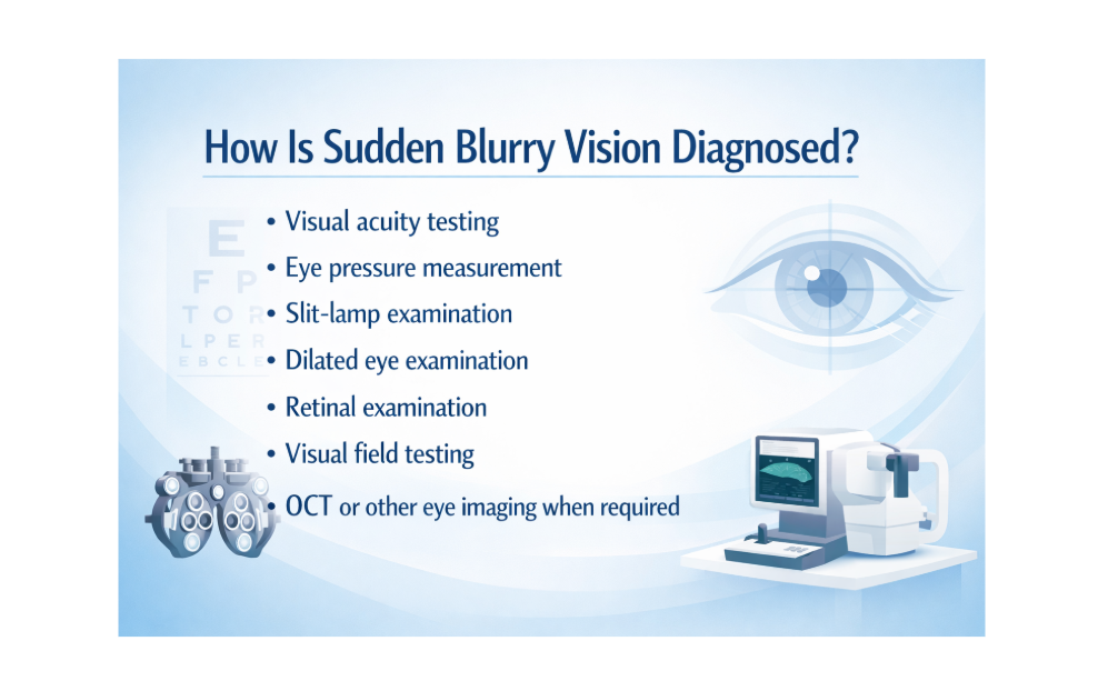 How Is Sudden Blurry Vision Diagnosed?